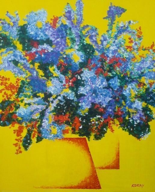 FLOWERS IN MY MIND Acrilico su tela 50 x 60 cm con cornice 2009 - WOODNS