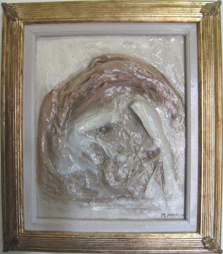 Holy Family - mixed media on canvas in relief - WOODNS
