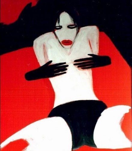 Manson`s girl 1997, 70x50 cm, acrylic on canvas - WOODNS