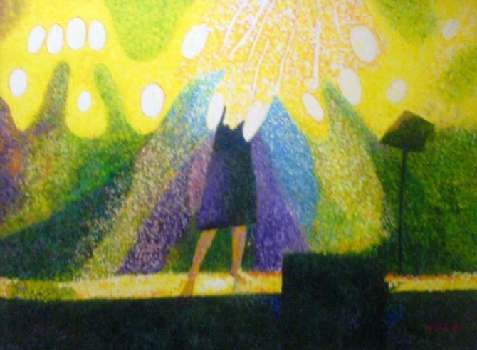 LUCI DI MUSICA (CONCERT OF NATURE) Acrylic on canvas 80 x 60 cm framed 2010 - WOODNS