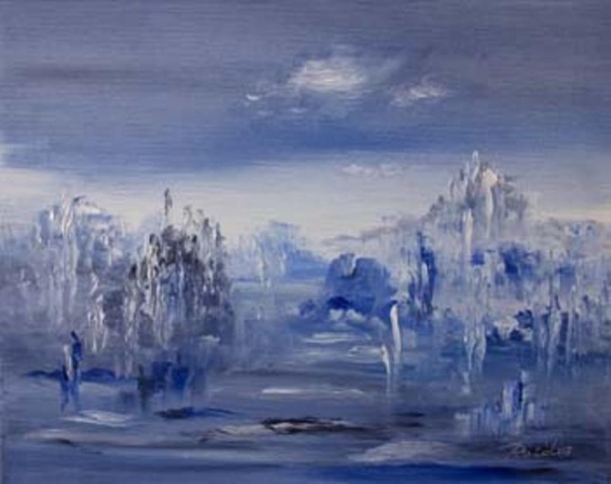 “The Blue on the Fog" -  oil on canvas 50 x 40cm  (2007) - WOODNS