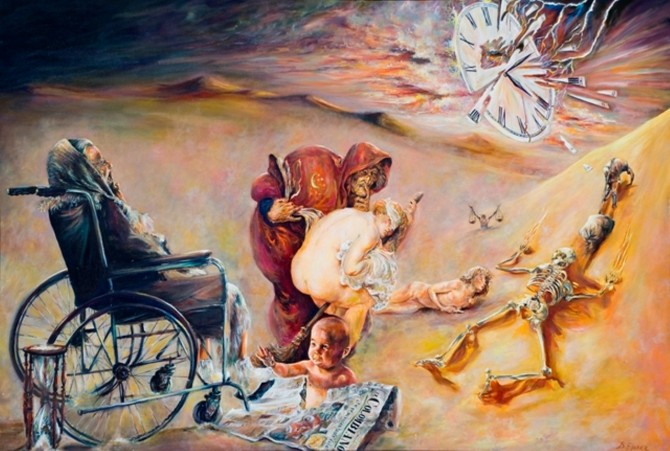 Life revolves, Oil on canvas 190x130 - WOODNS